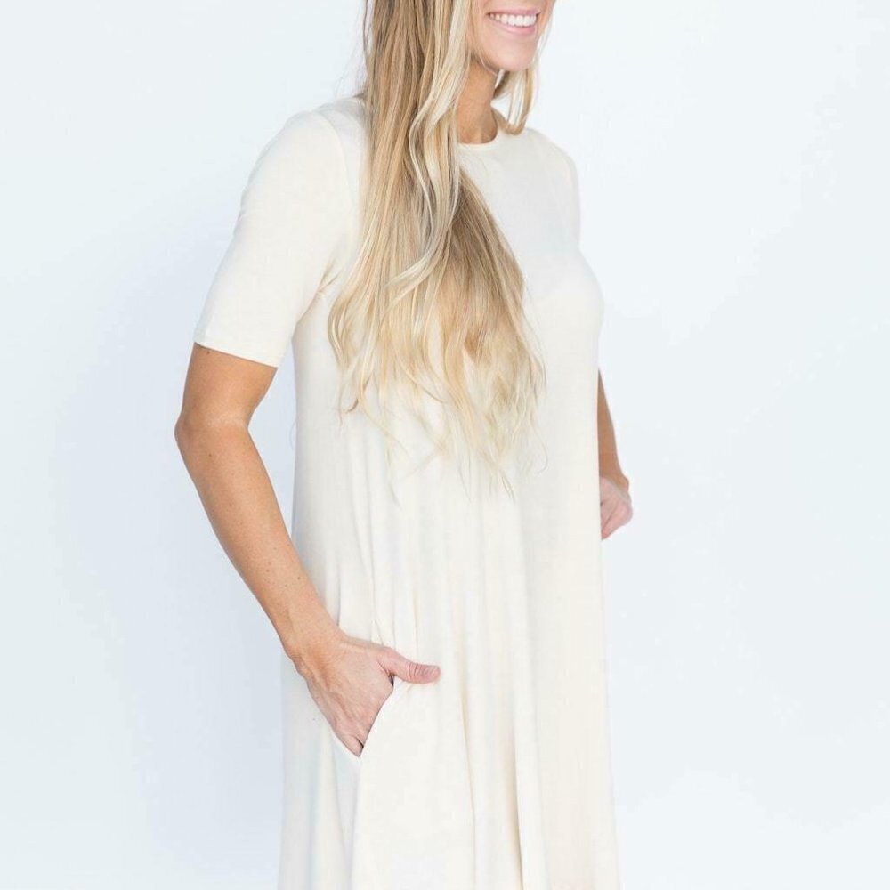 NWT Agnes & Dora stretchy swingy knit shirt dress